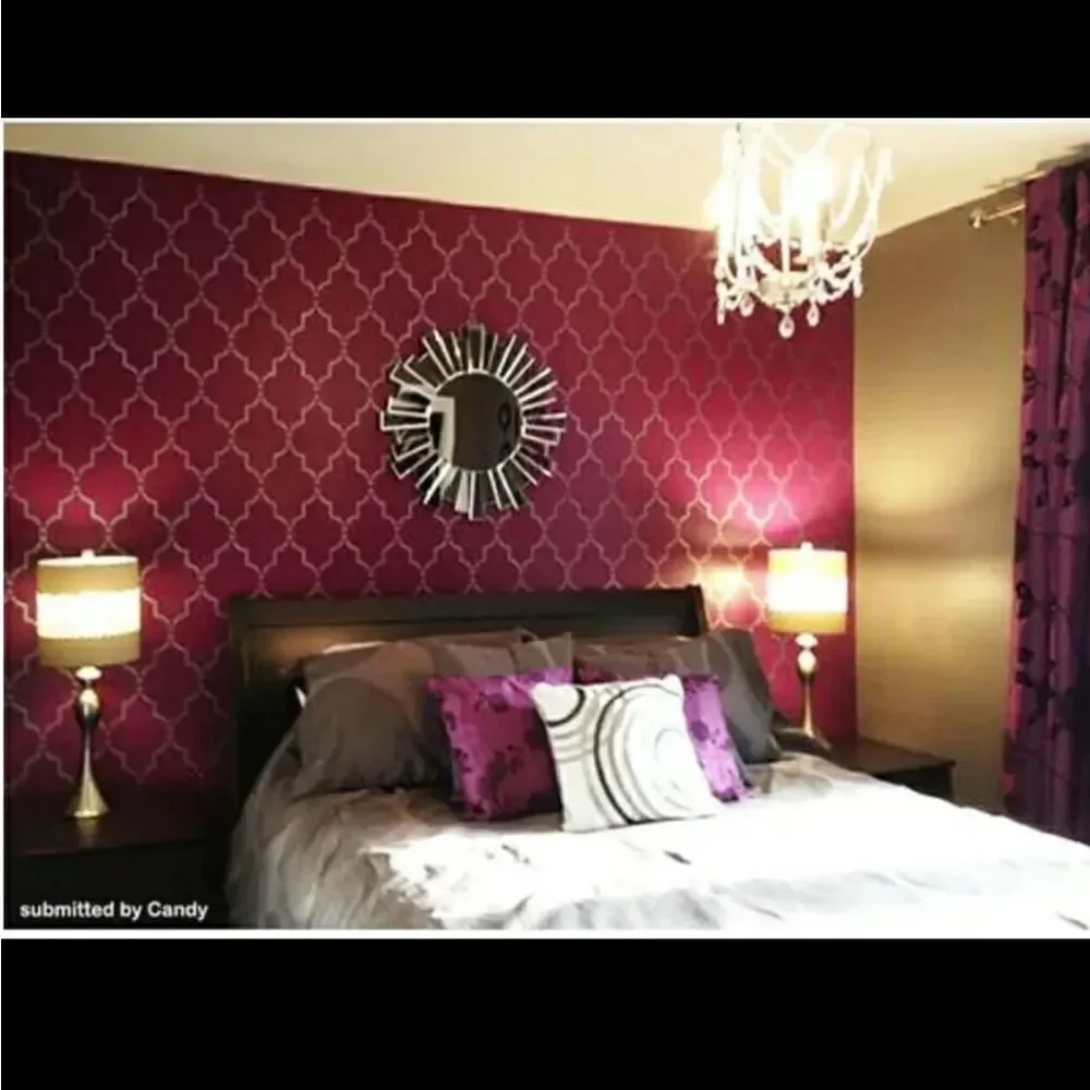 Large wall stencil trellis pattern